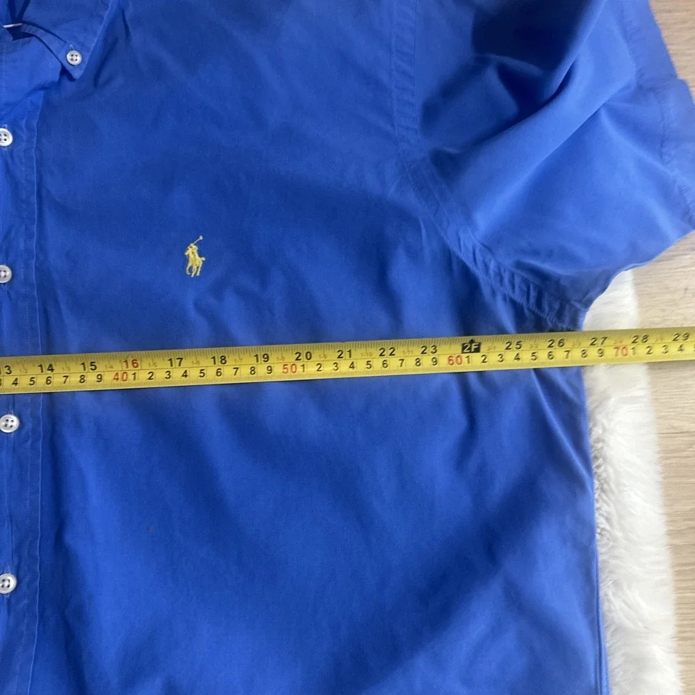 Ralph Lauren Medium Blue Featherweight Twill XL Causal‎ Button Down